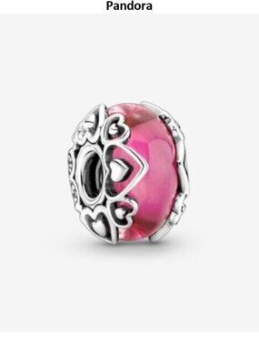 Pandora Reveal Your Love Pink Murano Glass Charm
